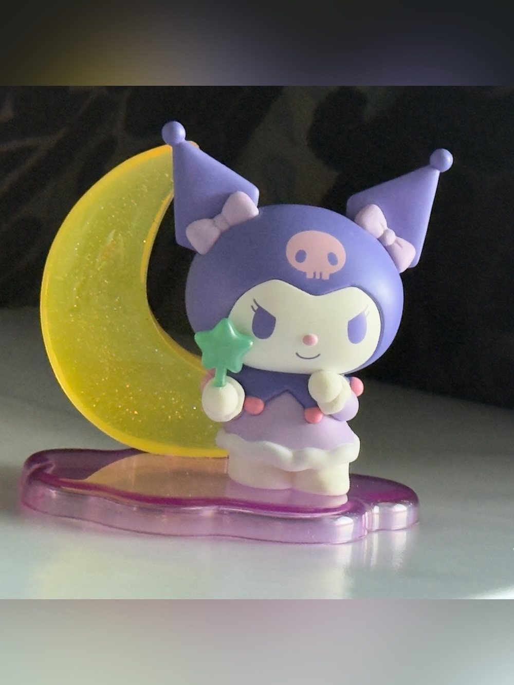 2024 Sanrio Kuromi Mini Figure with Star Wand, Glitter Moon and Stand